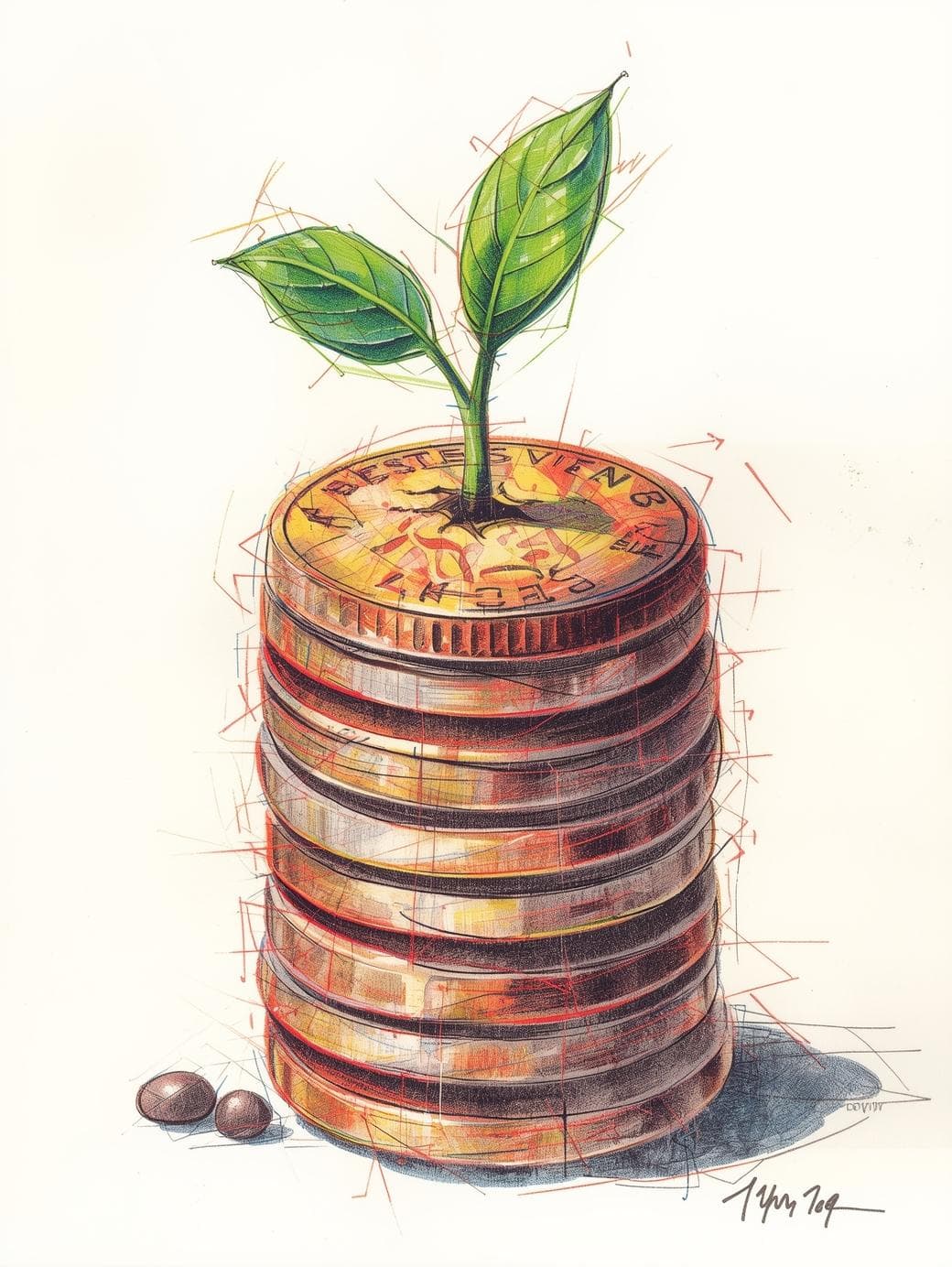 Person reviewing market data on a laptop at sunrise