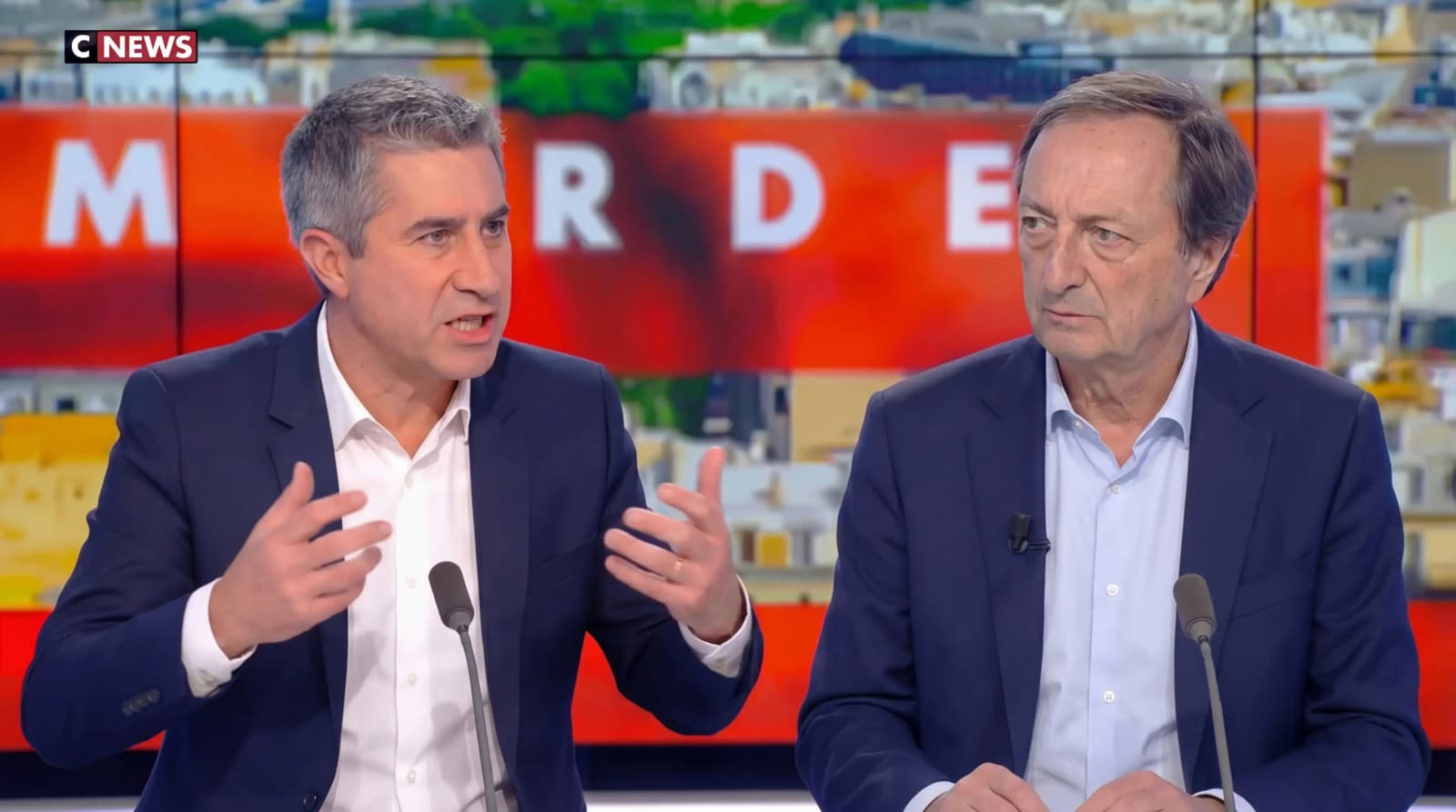 Francois Ruffin confronting Michel-Edouard Leclerc on CNews