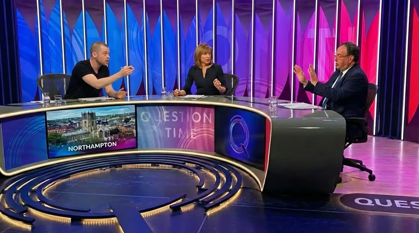 Gary Stevenson confronting Andrew Bailey on BBC Question Time